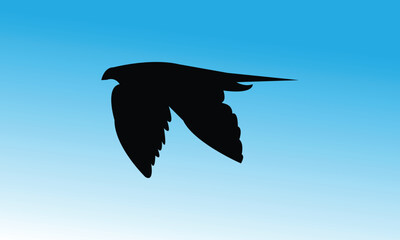 Bird Flying Alone Silhouette Design. 