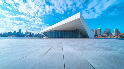 Opera House and Modern Architecture with City Skyline, Financial District, Urban Landscape, and Commercial Setting