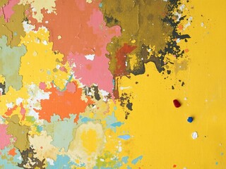 Abstract closeup of artists oil painted canvas background, palette, vibrant