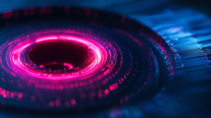 Futuristic Neon Glowing Circular Pattern