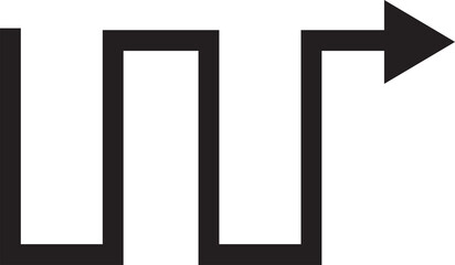 Zigzag Arrow Glyph Icon