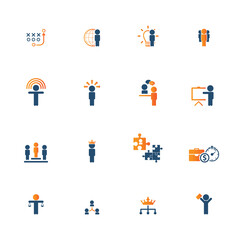 Fototapeta premium Universal business management and human resources icon set. Universal icons for web and mobile. Vector.