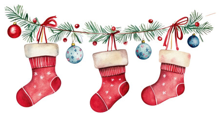 PNG Christmas Stockings christmas stockings illustration.