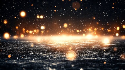 Abstract Glitter Background with Golden Bokeh Lights Subtle Blur Background with Space for Custom Text