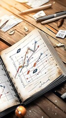 Fototapeta premium Business Strategy Notebook with Graph