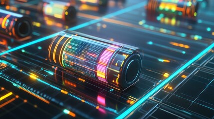 Fototapeta premium Futuristic Technology: A Close-up of a Glowing Energy Core