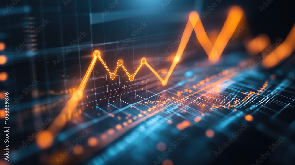 Poster dynamic financial data visualization concept