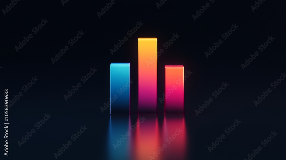 Aufkleber vibrant bar graph visualization on dark background