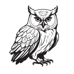 Owl silhouette vector illustration.
