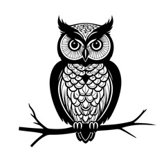 An owl silhouette vector illustration.