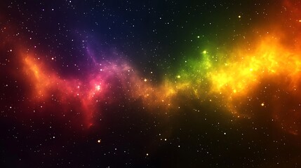 A cosmic landscape with a rainbow of colors, perfect for use as a background or wallpaper