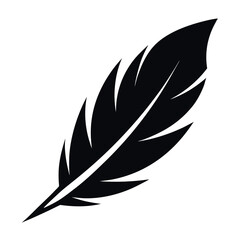 Feather icon silhouette vector design