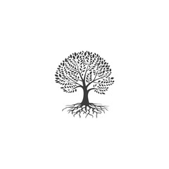 vector black tree of live icon on white background