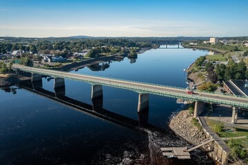 Bridge crossing the Penobscot River, Bangor, Maine, United States.