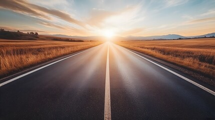 Naklejka premium Golden highway journey