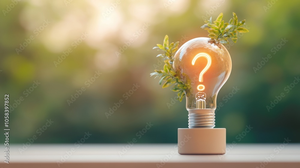 Poster a lightbulb with a question mark inside, symbolizing the search for answers and solutions.