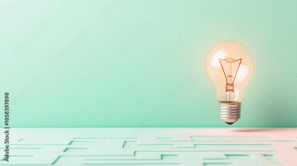 Poster a maze with a lightbulb at the end, representing the journey to solve a complex problem.