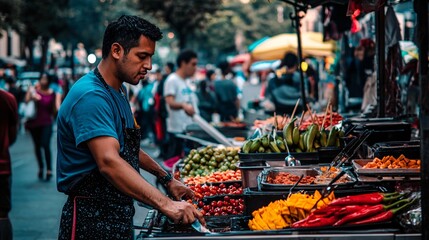 Obraz premium Exploring the vibrant world of thai street food a visual guide to popular dishes and culinary delights from the streets of thailand