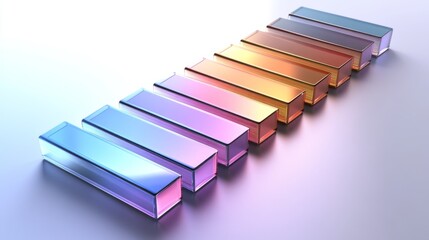 Colorful Glass Bars with Gradient Hues