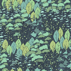 手描きの木のパターン素材