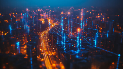 Fototapeta premium abstract professional business team people innovation connection of line from nail node to node on map background , networking concept