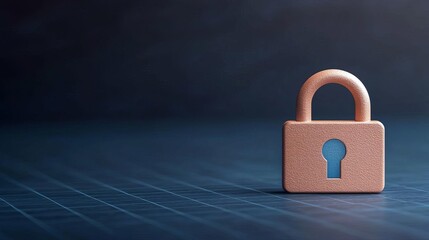 Fototapeta premium A close-up of a padlock on a dark surface, symbolizing security and protection. Ideal for themes related to cybersecurity and safety.