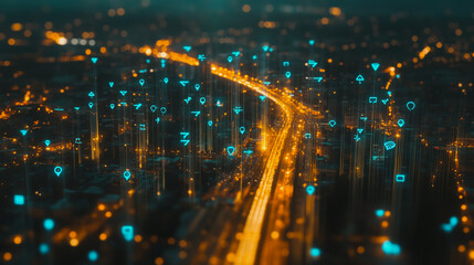 Fototapeta premium abstract professional business team people innovation connection of line from nail node to node on map background , networking concept