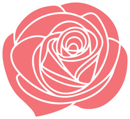 Pink Elegant Rose Flat Icon