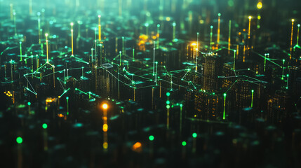 Obraz premium abstract professional business team people innovation connection of line from nail node to node on map background , networking concept