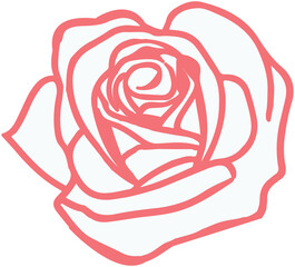 Pink line Rose Decorate Icon