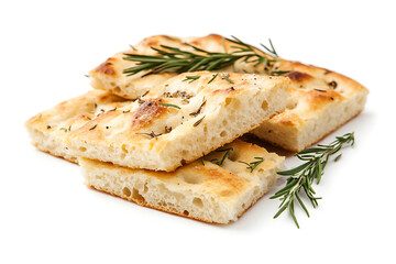 Delicious focaccia bread seasoned with rosemary, showcasing italian culinary tradition
