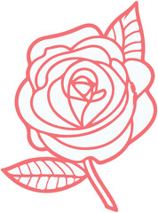 Pink line Rose Decorate Icon