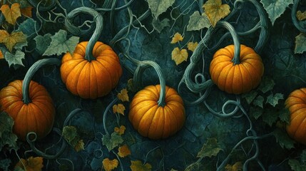 Pumpkins on a Vine
