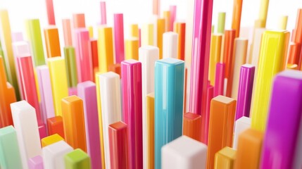 Obraz premium Colorful Vertical Bars in Abstract Pattern