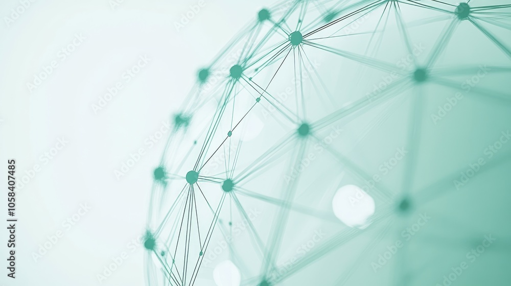 Aufkleber abstract network connection in soft green tone