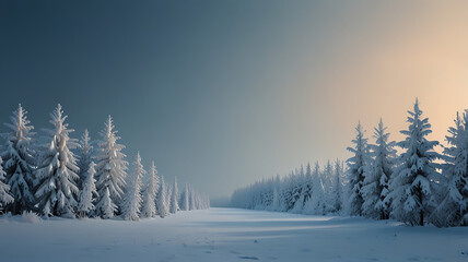 snow covered trees