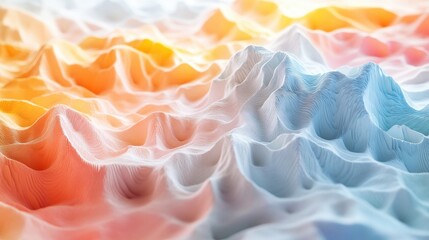 Obraz premium Abstract high-resolution 3D background with soft colors and smooth shapes, ideal for various creative projects. This abstract 3D background offers ample copy space for customization.