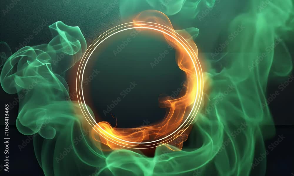 Poster green color background for youtube thumbnail with a circle and in the middle