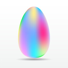 Easter multicolored egg isolated on a white background, 3d effect. Vector illustration.