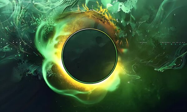 Green color background for youtube thumbnail with a circle and in the middle


