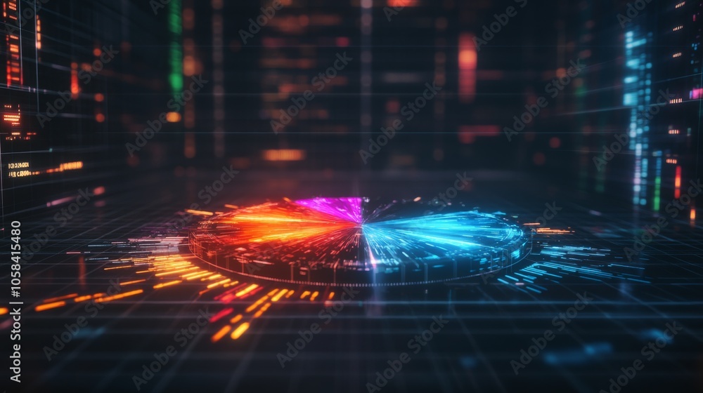 Poster dynamic data visualization with colorful segments