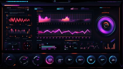 Obraz premium Futuristic Data Visualization Interface Design