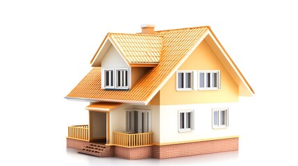 Charming modern house with bright roof and windows