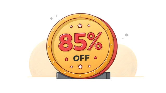 85% off golden coin badge clip art preview
