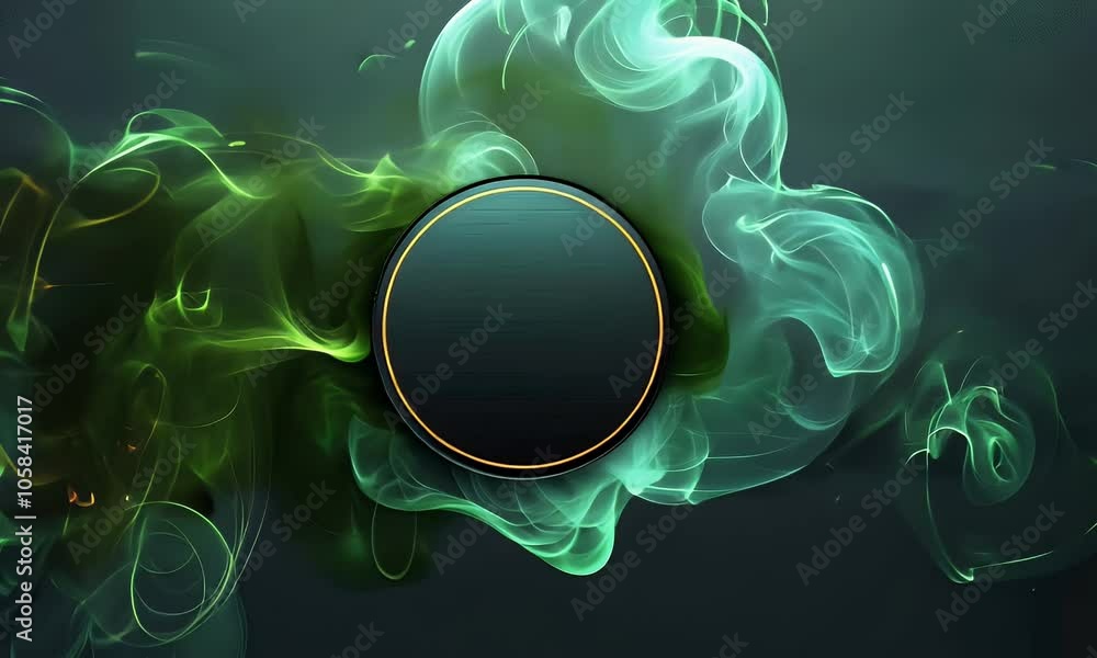 Poster green color background for youtube thumbnail with a circle and in the middle