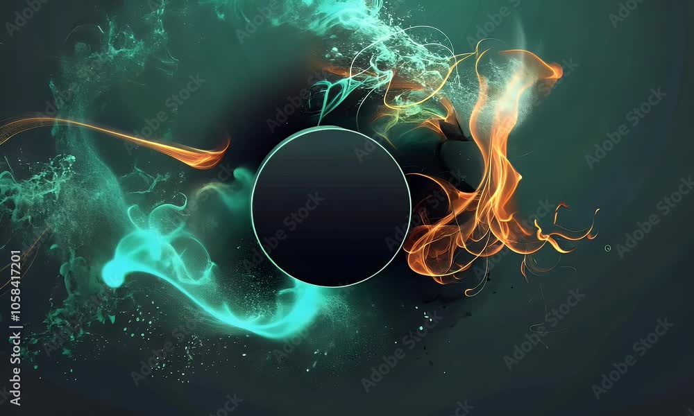 Poster green color background for youtube thumbnail with a circle and in the middle