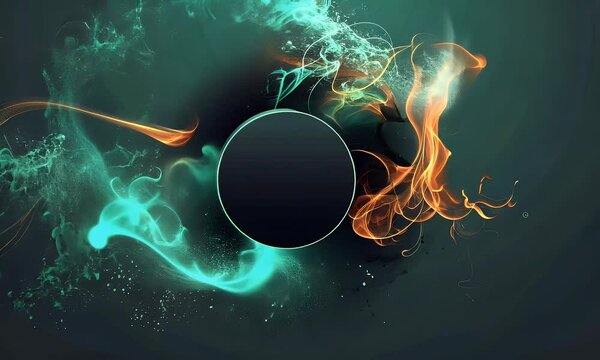 Green color background for youtube thumbnail with a circle and in the middle


