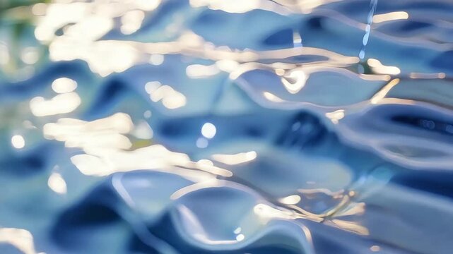 Closed uo Water flow wave background in blue color.