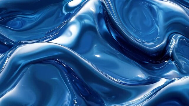 Closed uo Water flow wave background in blue color.