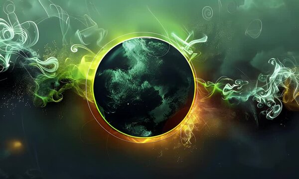 Green color background for youtube thumbnail with a circle and in the middle


